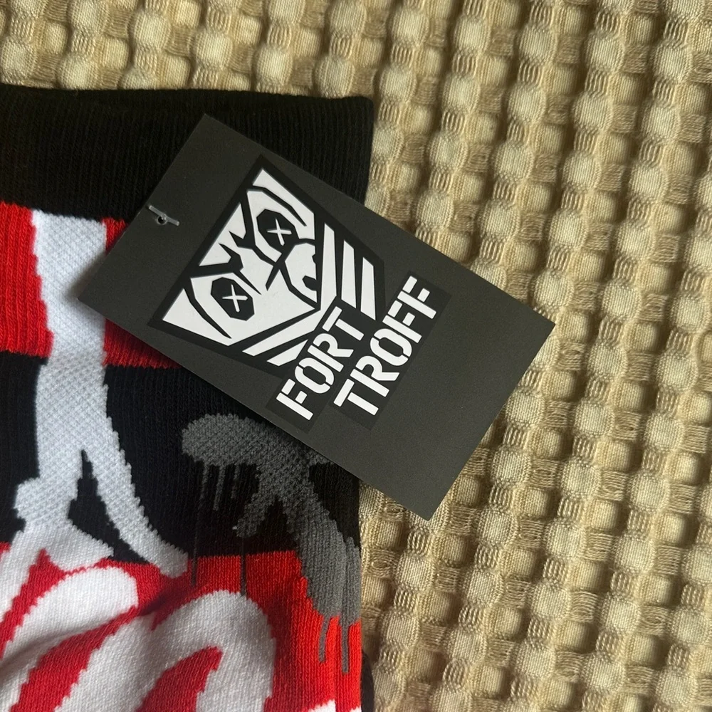 Fort Troff F*** Me Red and Black Graphic Socks
